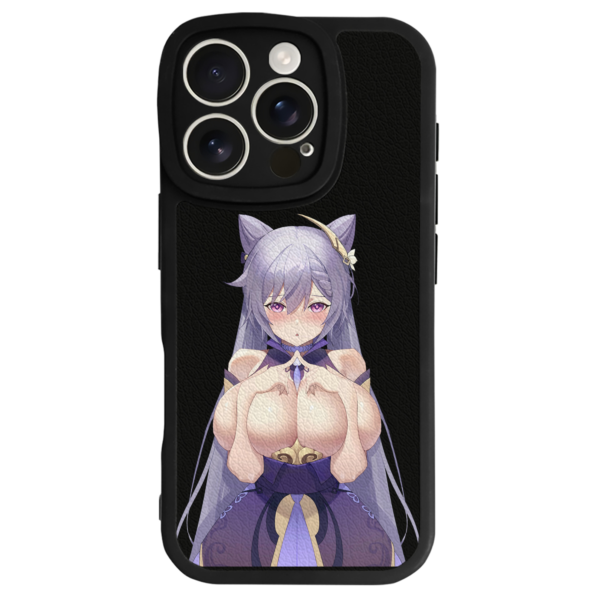 げんし神 刻晴 こくせい genshin Kokusei 【iPhone 16シリーズ対応】シリコンスマホケース（レザー調） 材質：シリコン